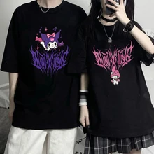 

Cute Tops Short Sleeve T-shirts For Girls Summer Streetwear Harajuku Cartoon Gothic Rabbit Women T-shirt Couples Clothes Top