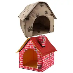 Портативный домик для собак, складная зимняя теплая кровать для домашних животных, гнездо, палатка для кошек, щенков, питомник