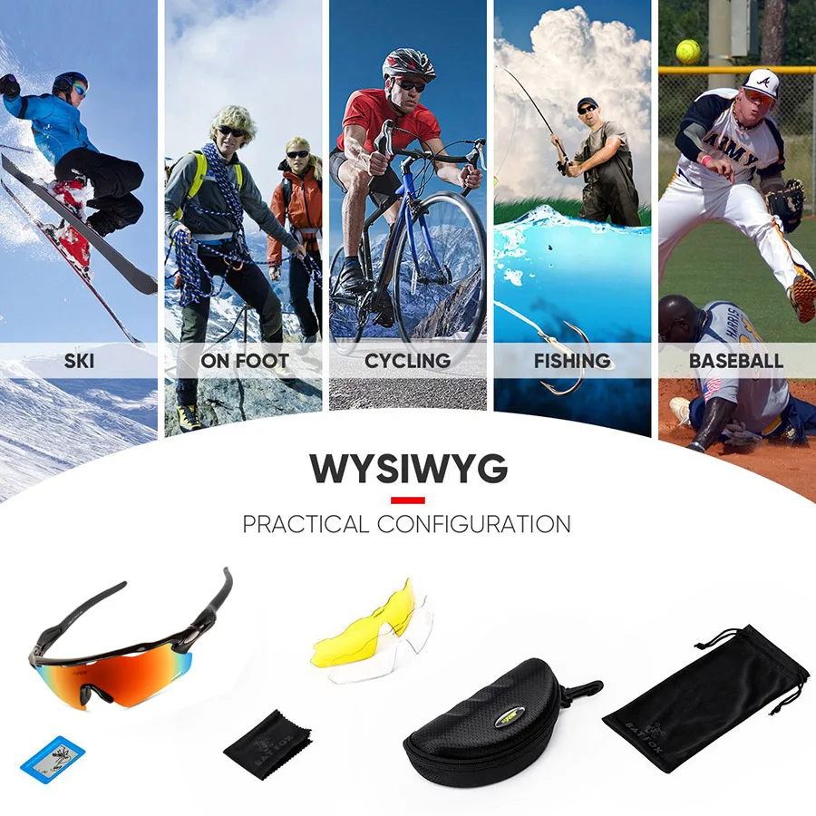 BATFOX защитные велосипедные очки, очки для горного велосипеда, 3 линзы, уличные спортивные очки, солнцезащитные очки для езды на мотоцикле, велосипеде, солнцезащитные очки