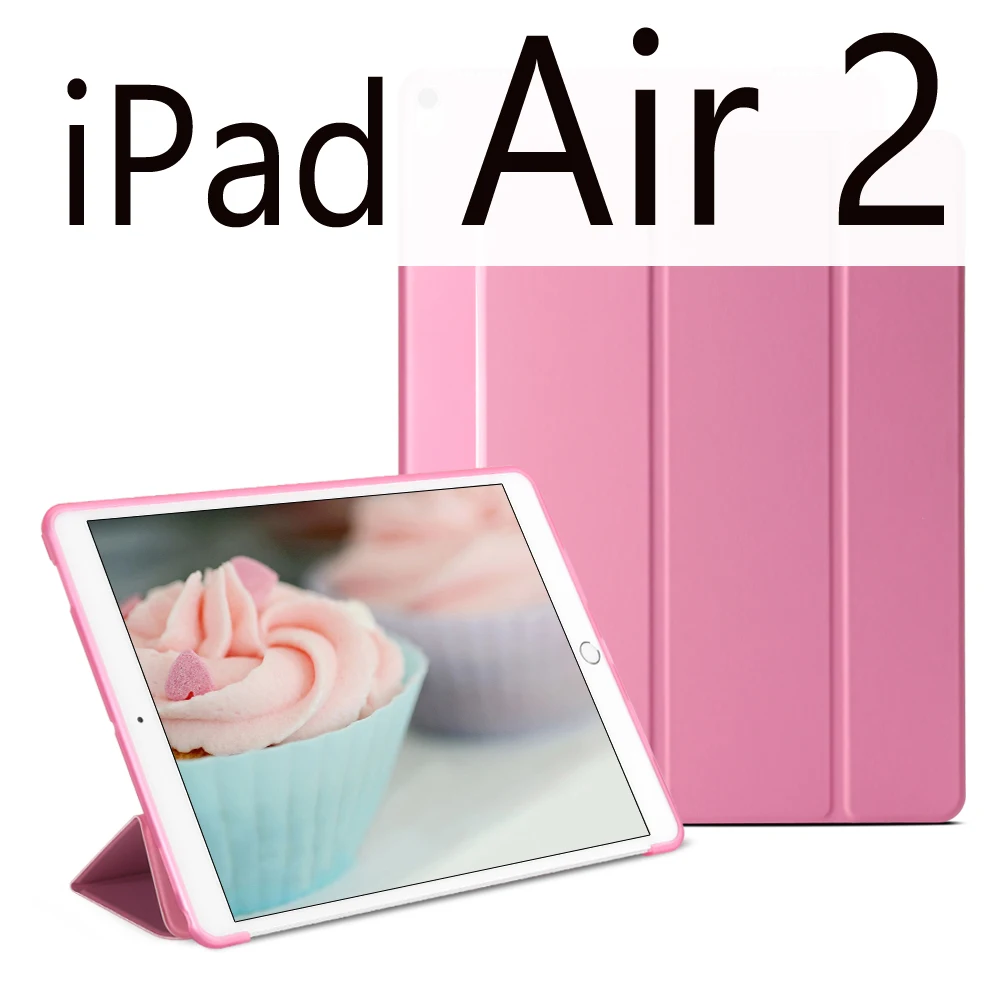 Для iPad Air 2 Air 1 чехол iPad чехол Funda ультра тонкий из искусственной кожи силиконовый жесткий чехол для iPad 9,7 6th поколения чехол - Цвет: Pink for Air 2