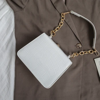 

Casual Alligator Handbags Women Crocodile Pattern Messenger Bags Chic Chain Shoulder Crossbody Bag Female Party Clutch and Purse