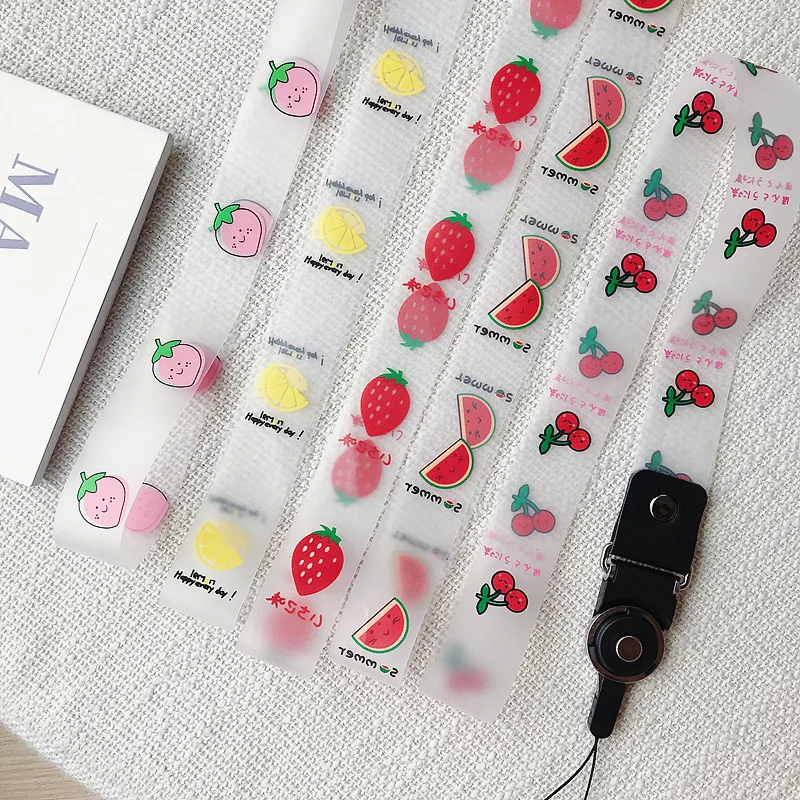 

Wholesale cartoon fruit pattern lanyard key certificate gym mobile phone for iphone badge clip DIY ring hanging neck rope