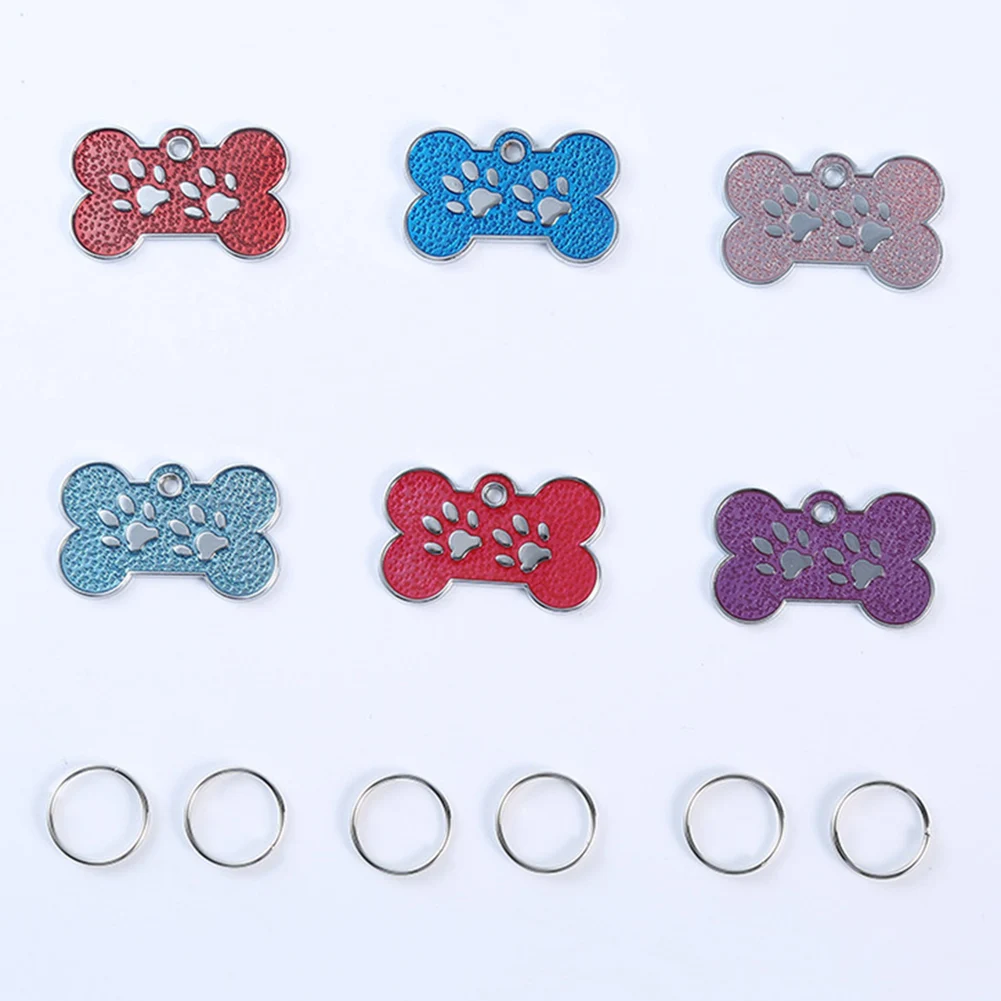 Pet Dog Cats Puppy Engraved ID Name Bone Shape Collar Tags Plate Pendant Decor 2020