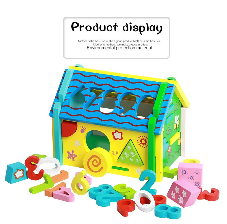Wooden Digital Shape Disassembly Combination Children's Geometric Cognition Matching Educational Toys