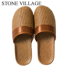  Women Floral Bow Linen Home Slipper Summer Female Male Non-slip Family Flax Slippers Ladies New Indoor Floor Shoes Women 