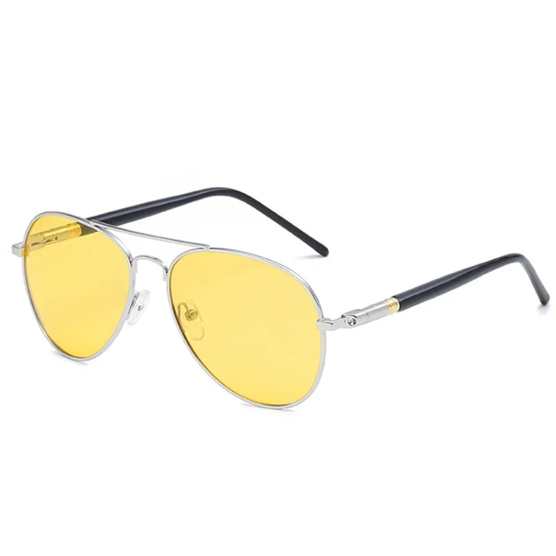 Silver Frame VWKTUUN, поляризационные солнцезащитные очки, мужские, металлическая оправа, для вождения, солнцезащитные очки для ночного видения, для вождения, солнцезащитные очки для мужчин, очки пилота, UV400 - Цвет линз: Silver Frame