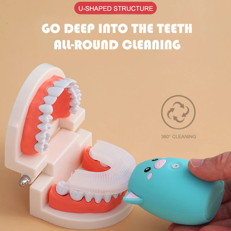 Children 360 Degrees Sonic Intelligent Automatic Electric Toothbrush 3 Modes Rechargeable U Type Toothbrush For kids best gift Children 360 Degrees Sonic Intelligent Automatic Electric Toothbrush 3 Modes Rechargeable U Type Toothbrush For kids best gift