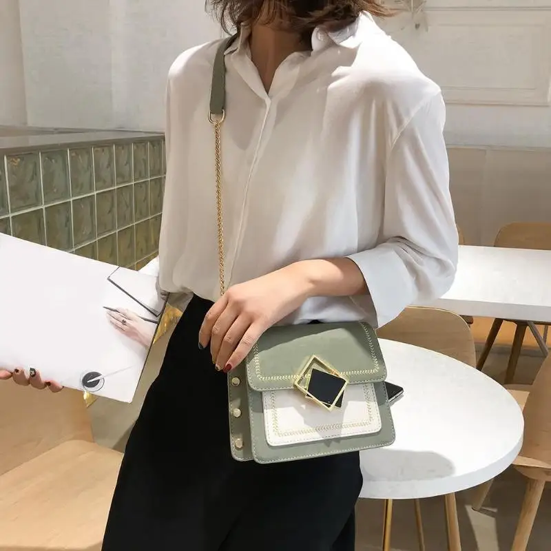 

Women New Chain PU Leather Crossbody Bags For Women 2019 Small Shoulder Messenger Bag Special Lock Design Female Travel Handbags