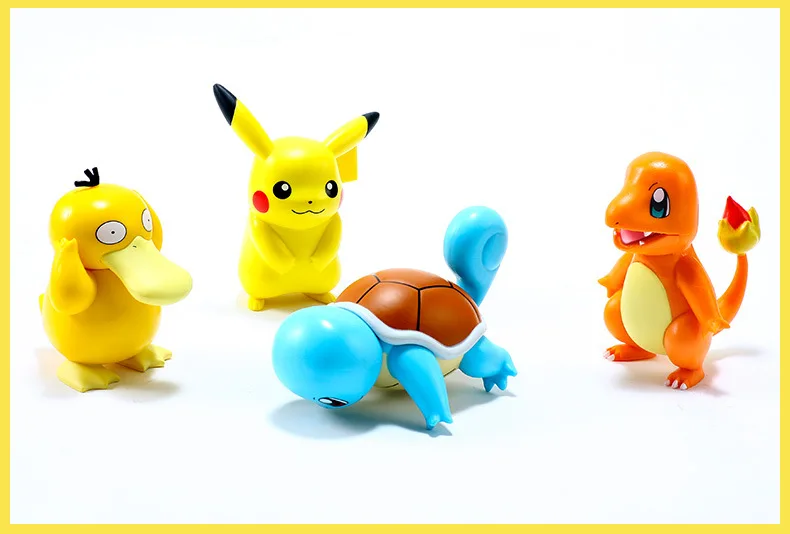 6Pcs/Set Pokemon Anime Figure Toys Pikachu PVC Cake Car Decoration Ornaments Action Figure for Children Birthday Toy Gifts