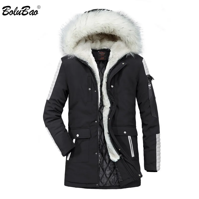 

FGKKS Winter Brand Mens Parkas Men's Fashion Plus velvet Thickening Parka Male Comfortable Wild Hooded Parka Coats