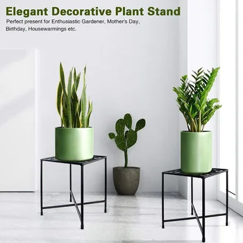 

2pcs Metal Rack Flower Pot Holder Rustproof Office Modern Easy Install Home Decor Plant Stand Balcony Bedroom Indoor Outdoor