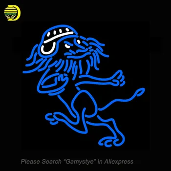 

BLUE LION Neon Light Signs Glass tube neon lamp For room Bedroom Decor Beer bar signs wall lights party decoration light custom