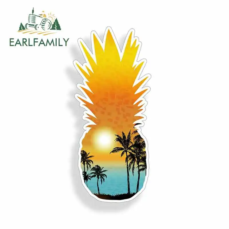 

EARLFAMILY 13cm x 13cm for Pineapple Anime Funny Car Stickers Bumper Trunk Truck Graphics Vinyl JDM Helmet Car Accessories