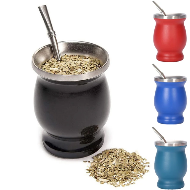 Balibetov Yerba Mate Gourd Set (Original Natural Handmade Yerba Mate Cup  Argentina) - Includes Mate Tea Cup, Bombilla (Yerba Mate Straw) and Clean