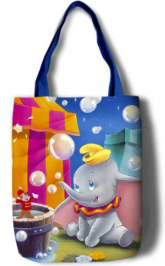 Слон Дамбо Девушки Женщины Холст сумки на плечо большая сумка милый мультфильм школьная книга сумка для покупок - Цвет: Фиолетовый