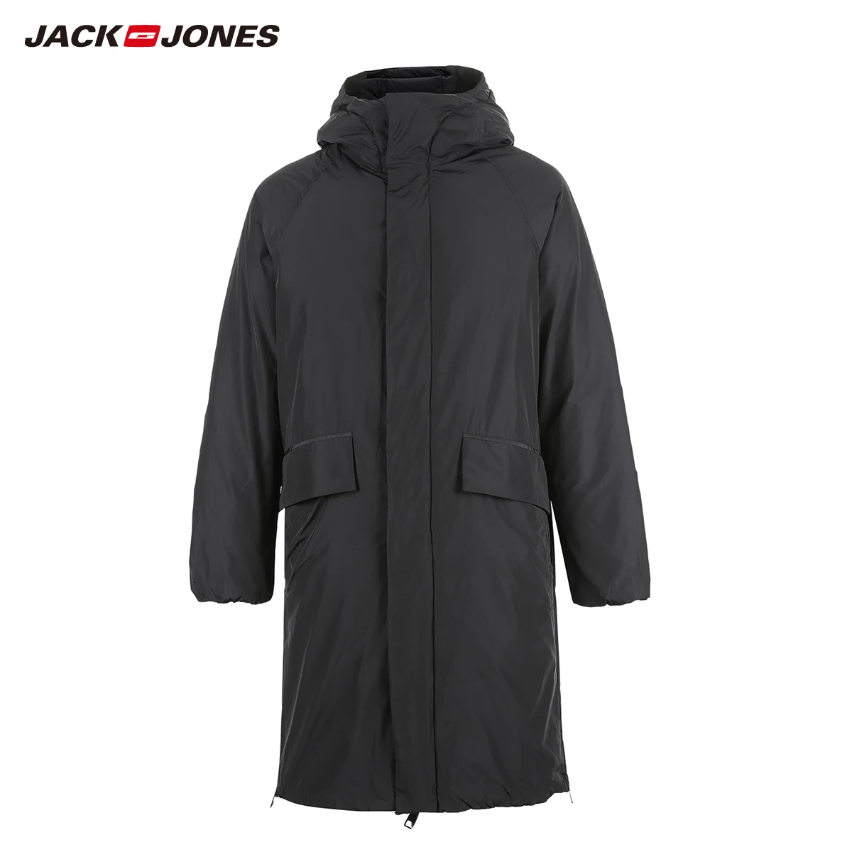 JackJones мужской зимний пуховик с капюшоном и стоячим воротником средней длины | 218412514
