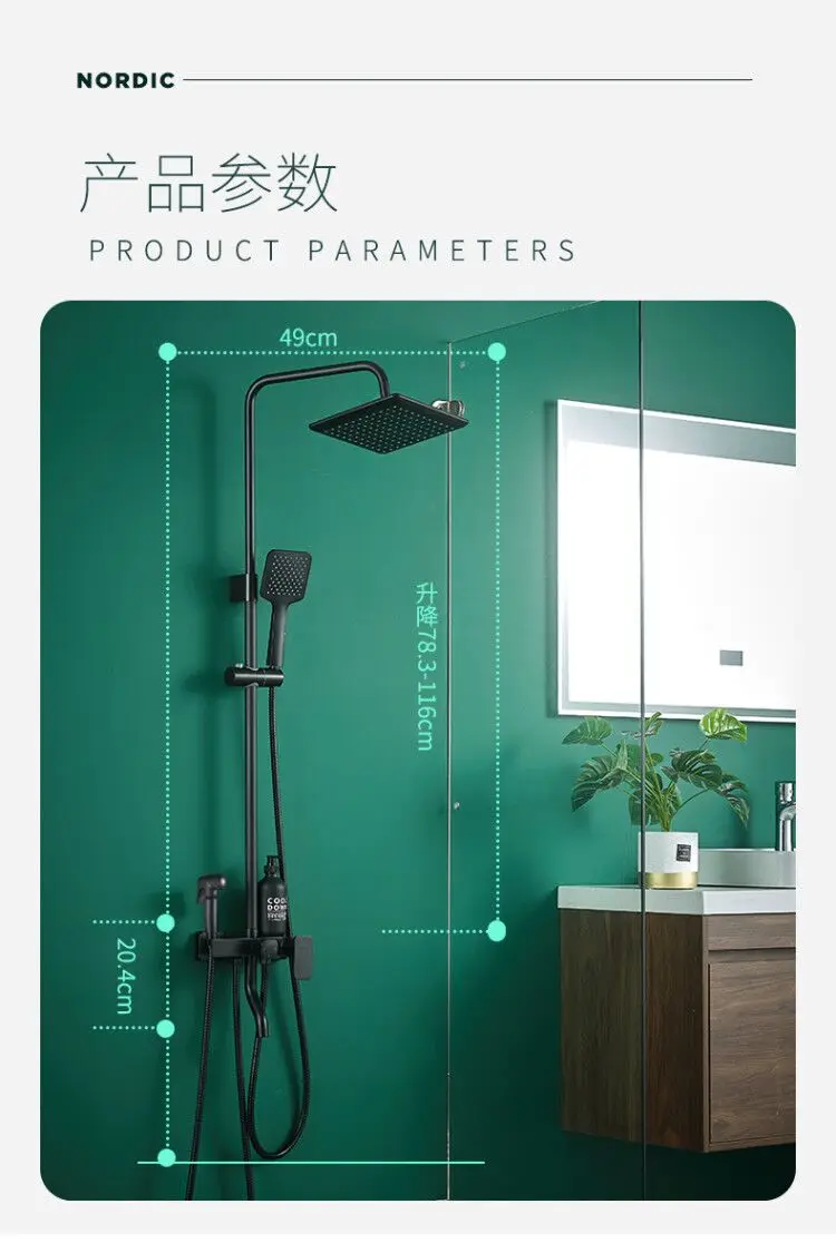 shower system bathroom thermostat faucet shower faucet mixer tap waterfall wall mount thermostatic shower mixer