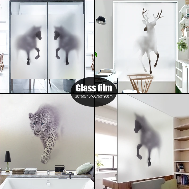 Nordic Style Frosted Privacy Window Film Stained Glass Film Vinyl ...