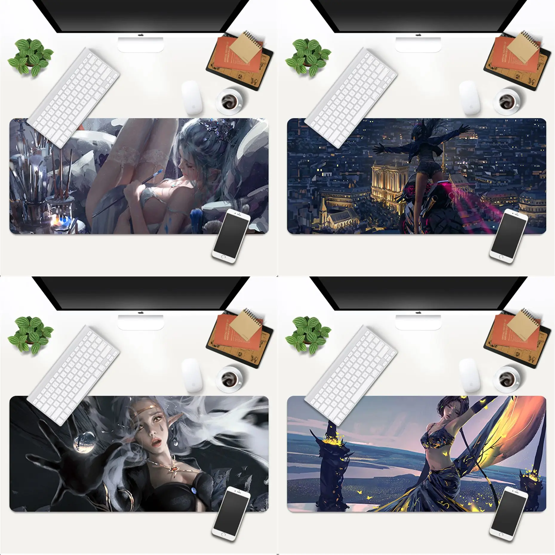 

MaiYaCa New Arrivals Wlop anime Keyboard Gamer Gaming Mouse pads Gaming Mouse Mat xl xxl 800x300mm for Lol world of warcraft