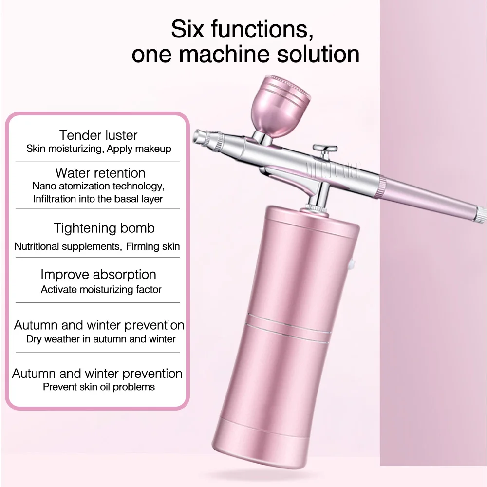 Multi-Purpose Portable Airbrush Kit Airbrushing Makeup Kit Oxigenoterapia Air Gun Compressor Facial Skin Oxygen Injection