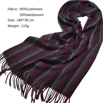 

Men Business Scarves Luxury wool cashmere Winter Scarf Fashion Warm Soft shawl Male Stripe blanket Gentleman pashmina scarf