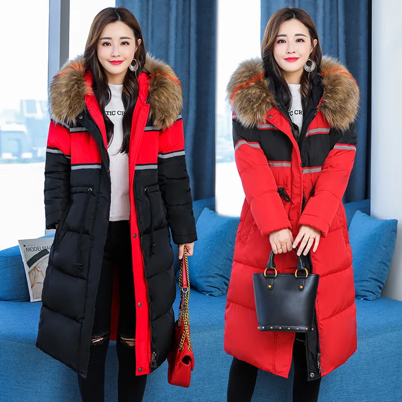 

2018 Winter New Style Korean-style Reversible Mid-length Loose-Fit down Jacket Cotton-padded Clothes WOMEN'S Coat Students