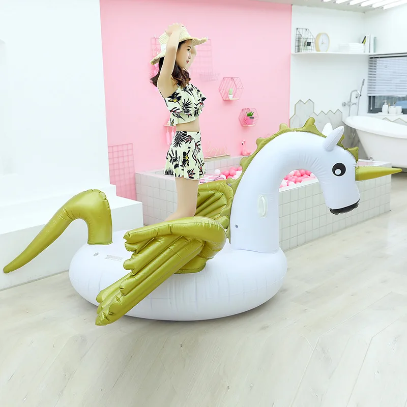 Giant Unicorn Pool Float Inflatable Mattress Swimming Ring Floating Bed Ride-On Raft Swimming Circle Pool Party Toys 240cm 2023 drop stitch floor inflatable rescue life boat fishing raft drifting raft floating motor fishing boat