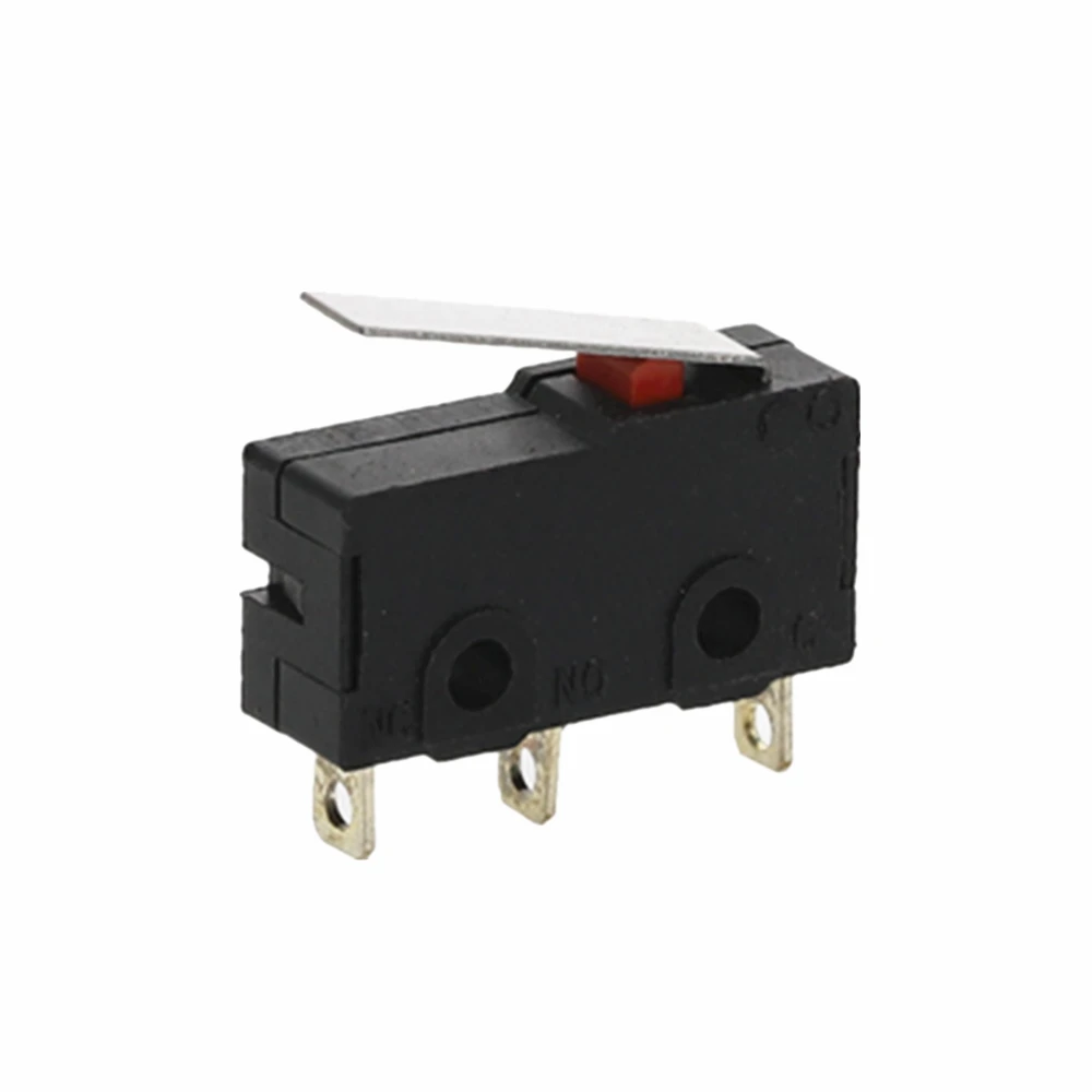 10Pcs Limit Switch, 3 Pin N/O N/C High quality All New 5A 250VAC Micro  Switch 28mm long Lever Arm