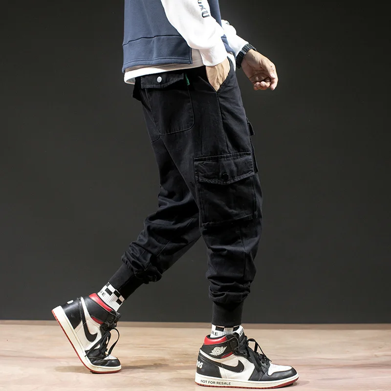 

2019 Autumn New Style Japanese-style Multi-pockets Workwear Pants MEN'S Casual Pants Loose-Fit Beam Leg Harem Pants MEN'S Trouse