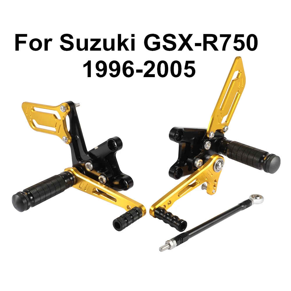 Золотисто-черный для Suzuki GSX-R750 GSXR750 GSXR 750 1996-2005 мотоциклетные регулируемые наездники задние наборы Rearset подножка подножки D40