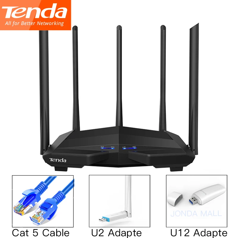 Wi Fi роутер Tenda AC11 гигабитный двухдиапазонный AC1200 5*6 дБи|Беспроводные роутеры| |