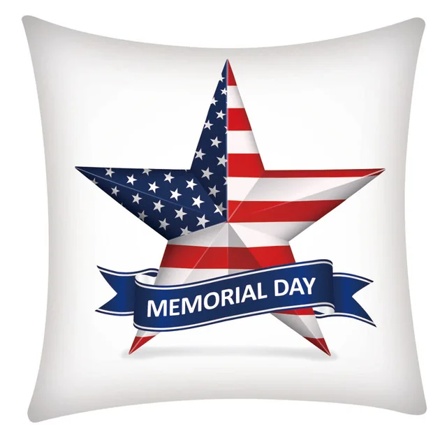American Flag Square Polyester Cushion Cover Home Bedroom Hotel Car Decoration Cushion Cover Wedding Personality Gift 45x45cm  .