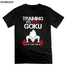 Супер Saiyan Goku, тренировочная футболка для спортзала, Dragon Ball, бодибилдинг, футболки для взрослых, хлопок, футболки с круглым вырезом и короткими рукавами, футболка