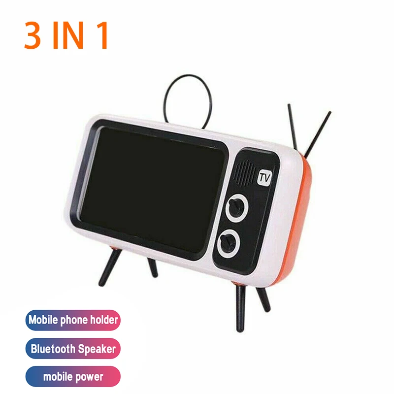 Speaker 3 In1 orange Ретро Портативный беспроводной Bluetooth динамик домашний тв мобильный телефон кронштейн BT динамик аудио подходит для iPhone xiaomi держатель стенд - Цвет: Speaker 3 In1 orange