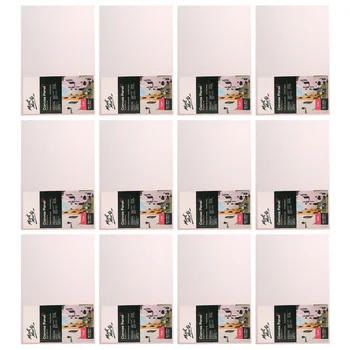 

12pcs Canvas Drawing Board Practical Durable Portable Oil Paint Sketchpad Drawing Board Painting Board for Students Teacher