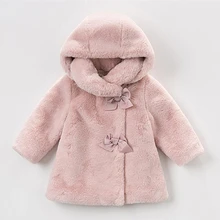 Зимнее пальто для маленьких девочек детская одежда пальто с кроличьим мехом для девочек, куртки одежда для малышей теплая парка, одежда для девочек, костюм От 1 до 6 лет