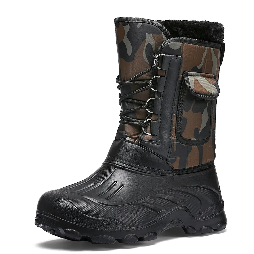 Men's Winter Boots Warm Waterproof Sneakers Outdoor Activities Fishing Snow Work Boots Male Footwear Men Shoes Fishing