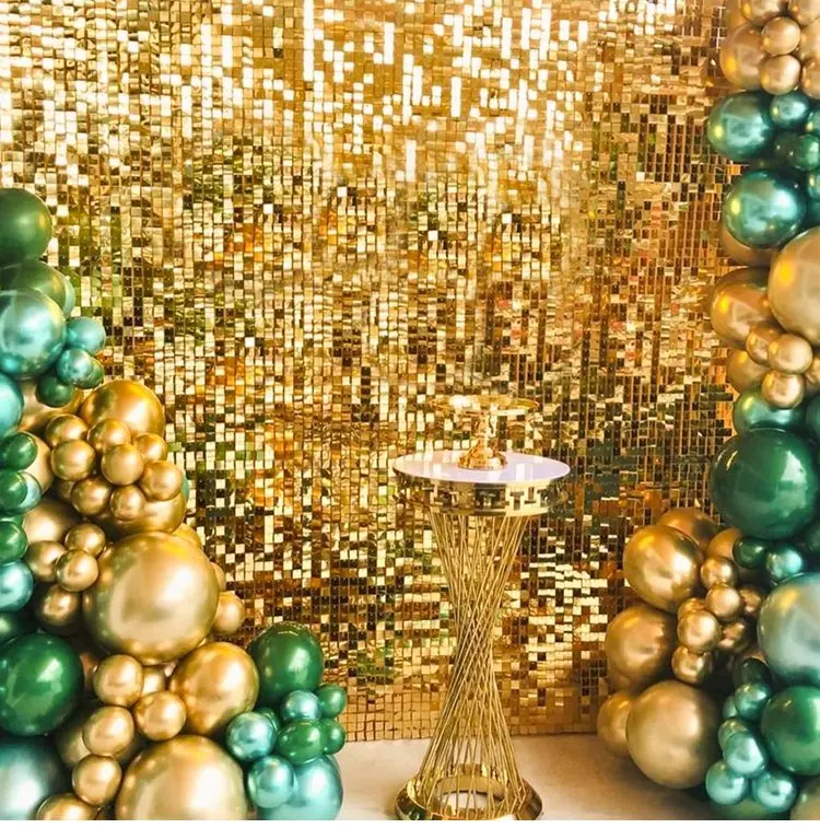 Description Picture 5 of item2 Pack Party Glitter Curtain Backdrop Decorations Silver Rose Gold Laser Party Curtain for Birthday Wedding Party Background