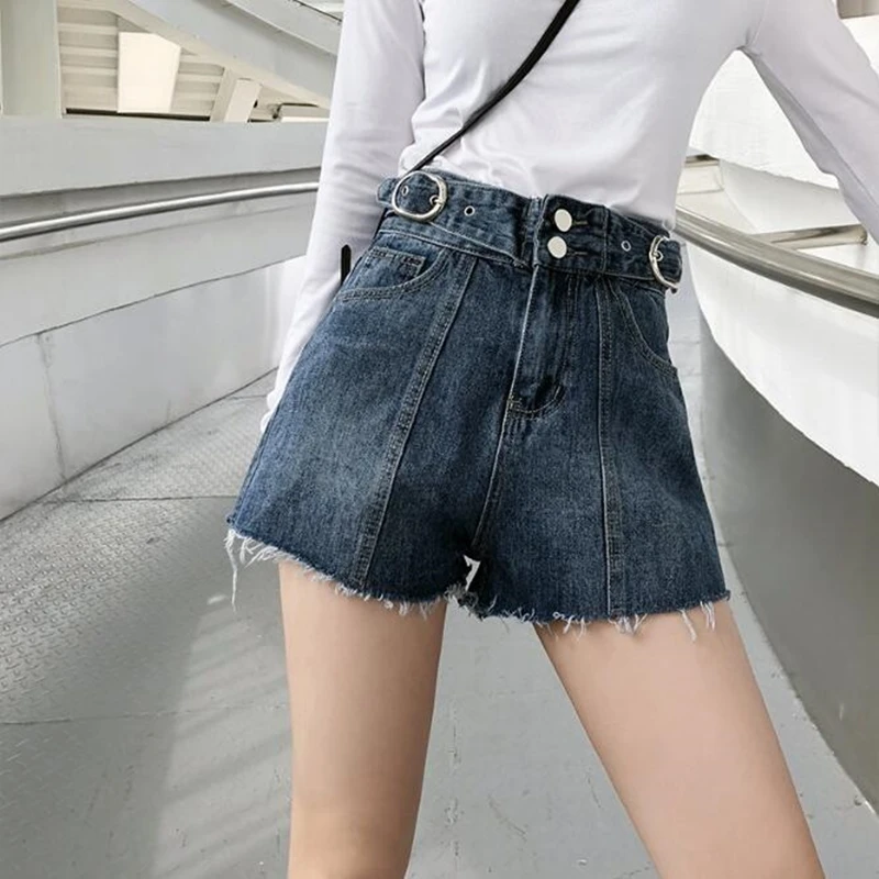 

Denim Shorts For Women Summer Casual Streetwear Bottoms 2020 Korean Fashion Blue Short Jeans Woman Harajuku Style Chic Clothes
