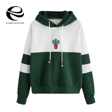 Осенний Женский пуловер с длинным рукавом с капюшоном, толстовка с принтом кактуса, Повседневная зимняя толстовка с капюшоном, толстовка размера плюс, Kpop Bangtan