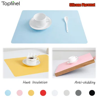 

Set of 4 Silicone Placemats for Kitchen Dining Table Mat Set Heat Insulation Anti-Skidding Washable Durable Waterproof Kids Pink