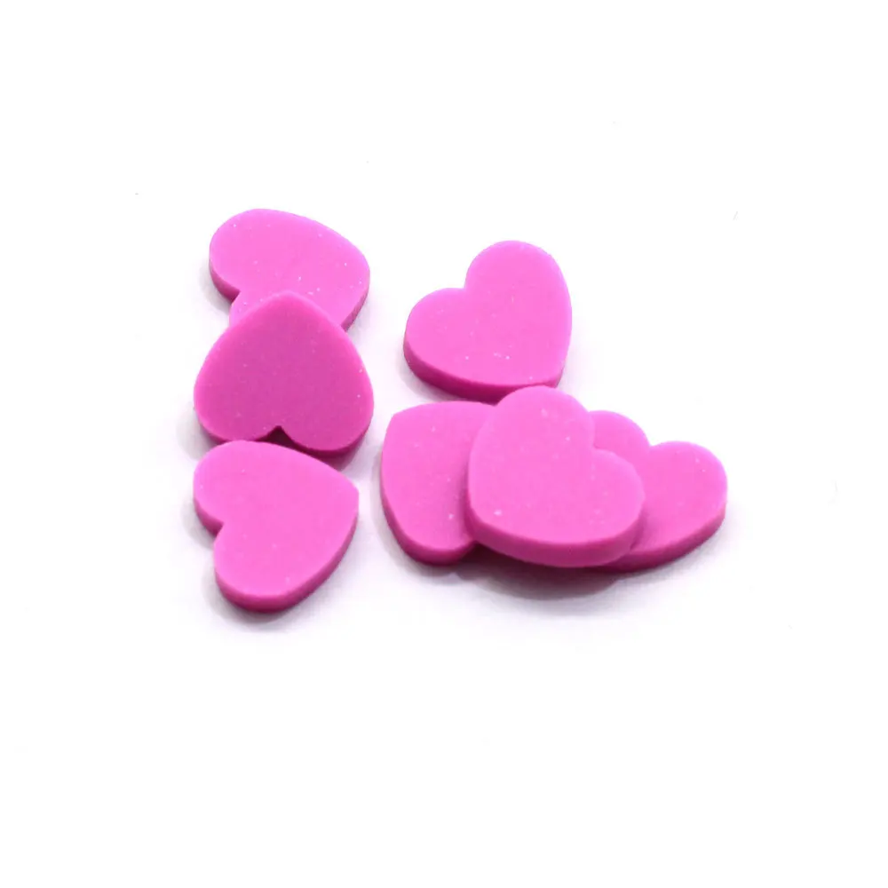 100 г/лот ломтик в форме сердца Fimo Полимерная глина разбрызгивает для рукоделия DIY Slime наполнитель аксессуары украшения 2*8*9 мм - Цвет: rose red