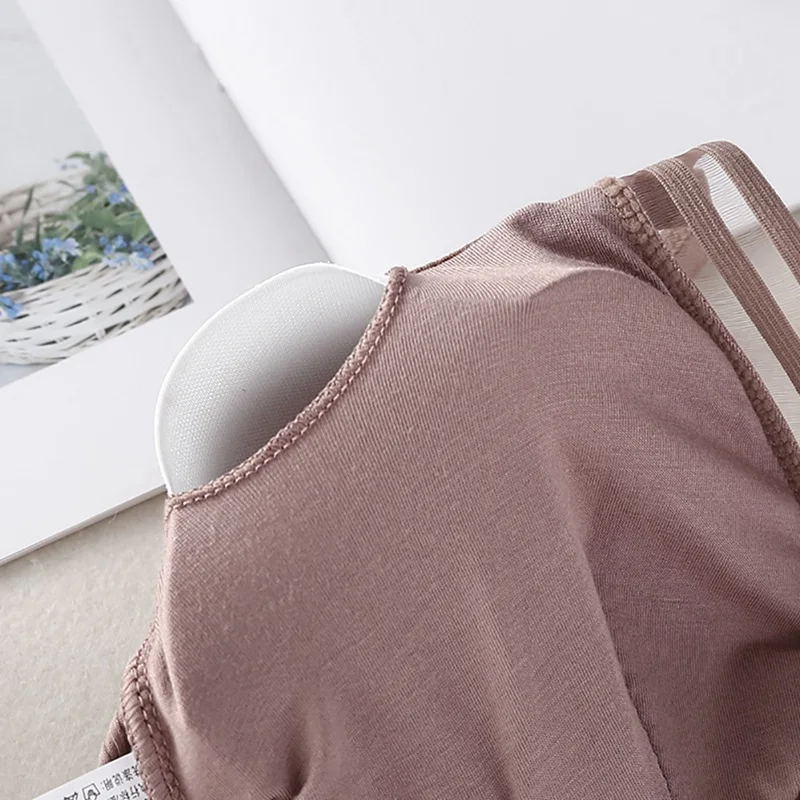 Women Casual Sexy Solid Color HollowedNo Trace Without Steel Ring Ow Buckle Adjustable Gathered Ruffled Comfort Underwear Bra