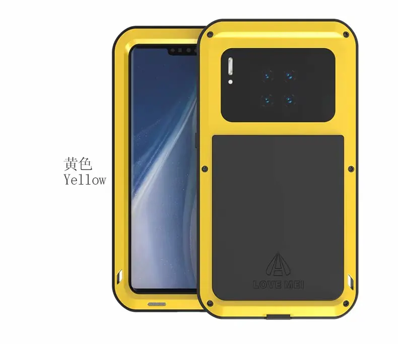 Для huawei mate 30 Pro Чехол Love Mei металлический алюминиевый+ Гибридный Силиконовый противоударный грязеотталкивающий защитный чехол для huawei mate 30 Pro Чехол - Цвет: Цвет: желтый