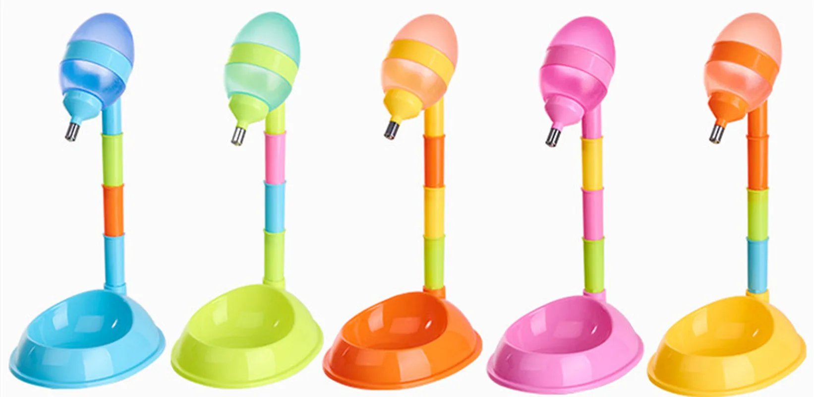 600MLPet Adjustable Height Automatic Drinking Fountain Water Food Combination In One Cute Color Oval Water Dispenser Cat Bowl