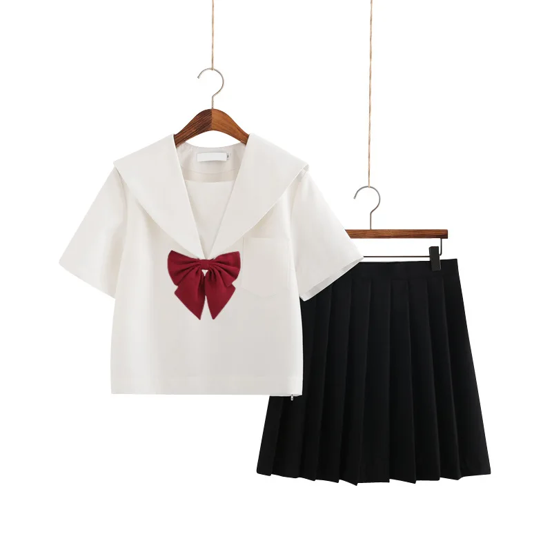 

School Dresses Jk Uniforms Cute Sailor Suit College Middle School Uniform Dress Anime Form Costumes Pleated Skirt With Bow Tie