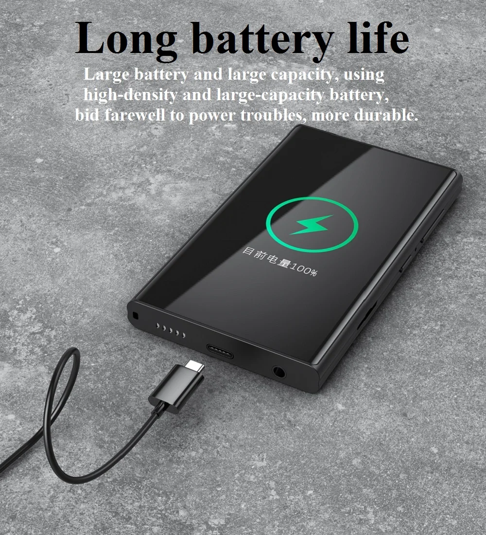 Mp4 Player Music Player Mini Media Player RUIZU H10 Metal MP4 Player Bluetooth 5.0 Built-in Speaker 3.8inch Touch Screen 16GB Audio player Radio E-Book Recording Video