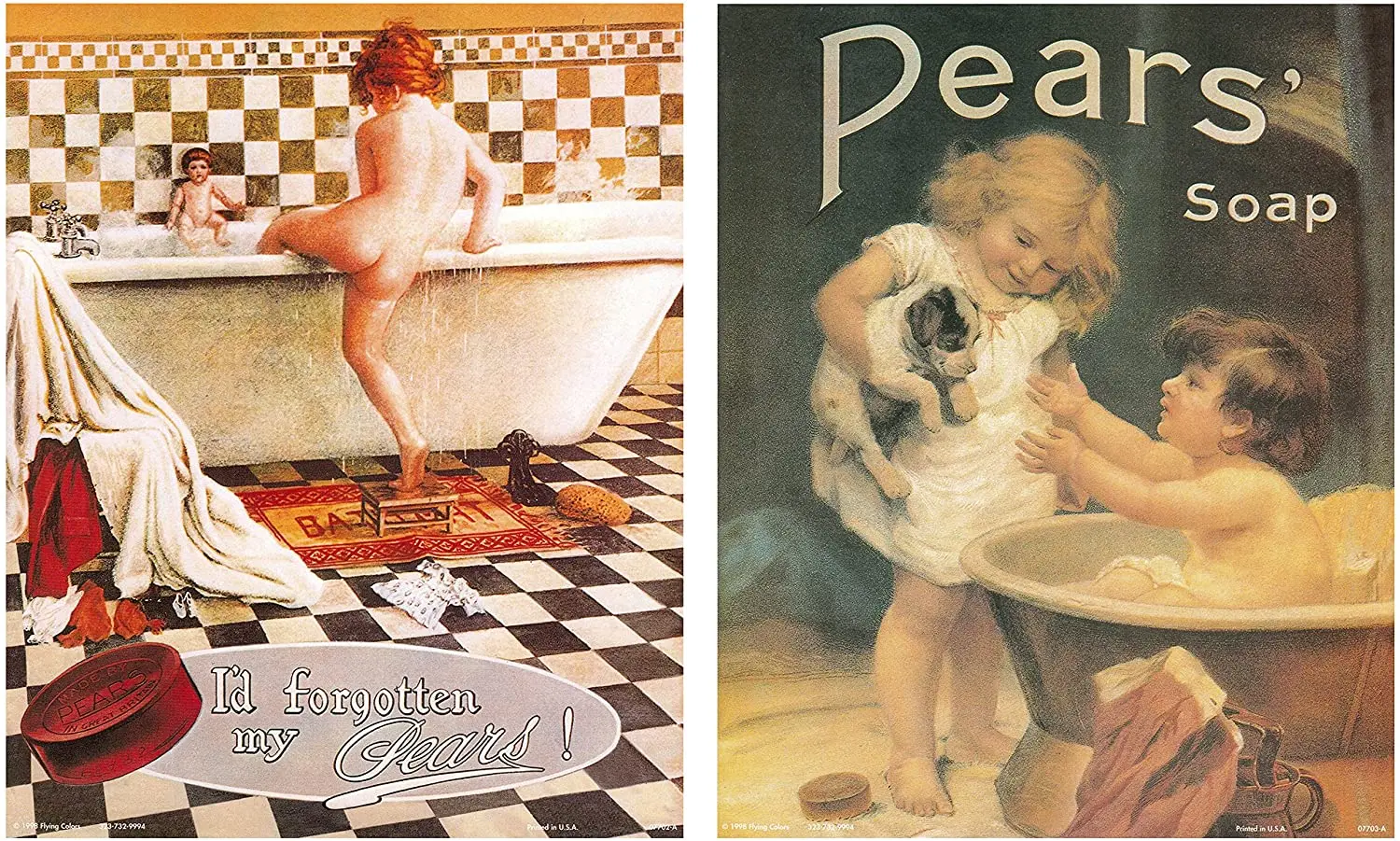 

My pear retro soap painting, bathroom painting, two-piece set, wall decoration, art poster printing