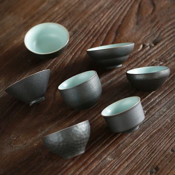 

TANGPIN black ceramic teacup porcelain tea cup household chinese kung fu cup drinkware