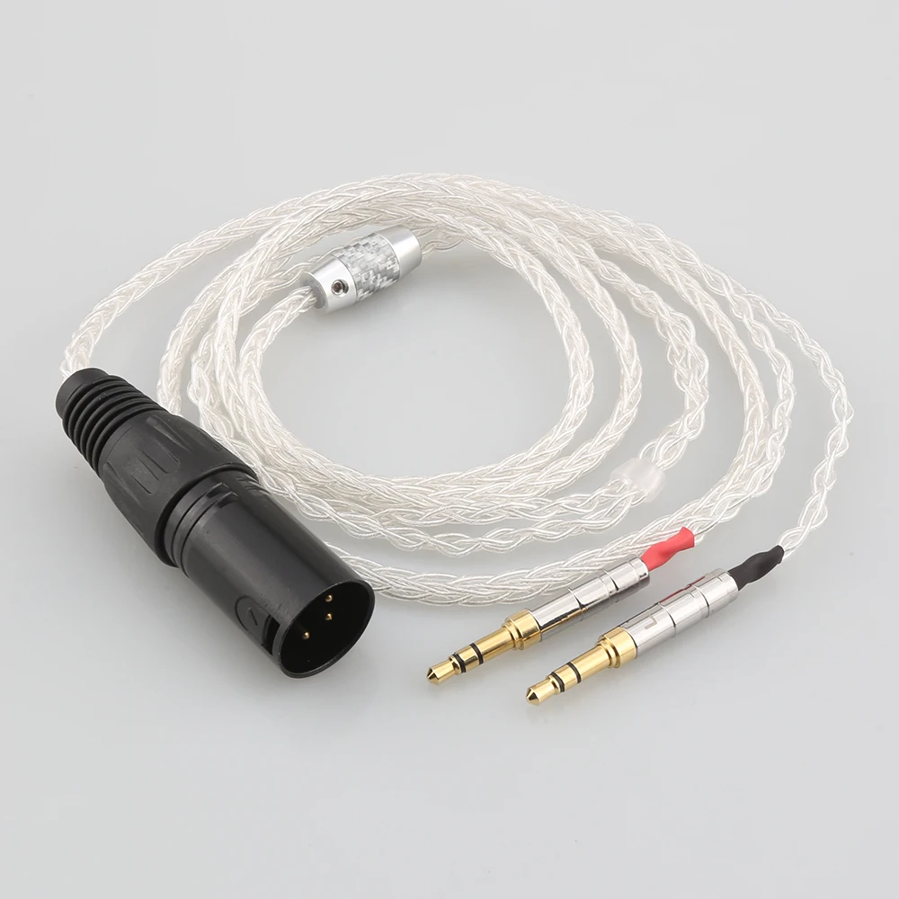 99% Pure Silver 8 Core Headphone Earphone Cable For Hifiman Sundara Ananda HE1000se HE6se he400i he400se Arya He-35x | Электроника